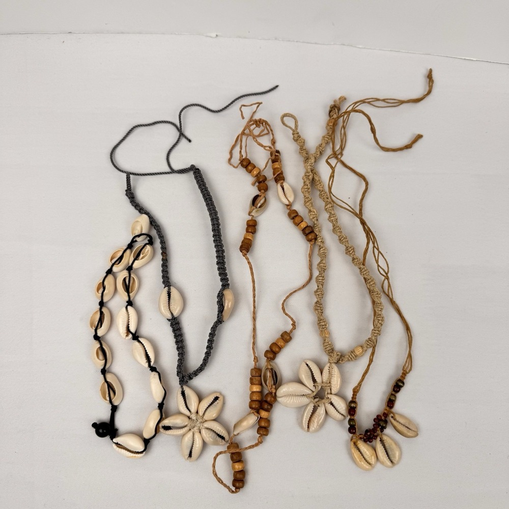 Puka Sea Shell Necklaces Lot (17) Vintage Y2K Dyed Hawaiian Surfer Beach Wedding - Picture 6 of 7